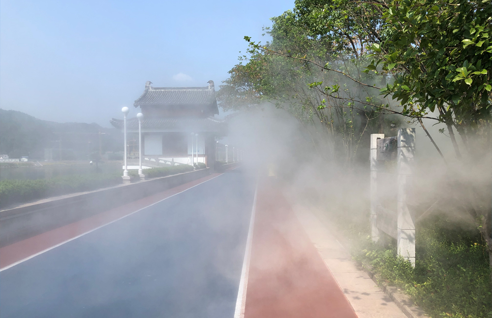 浙江麗水南明湖綠道2.5公里長降溫霧帶